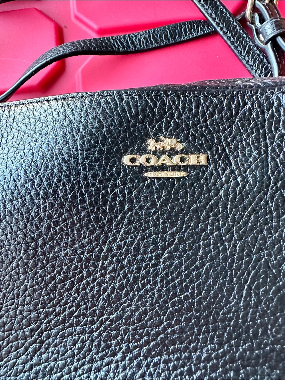Coach Black Pebbled Leather Camera Crossbody with Gold Hardware - Picture 7 of 8